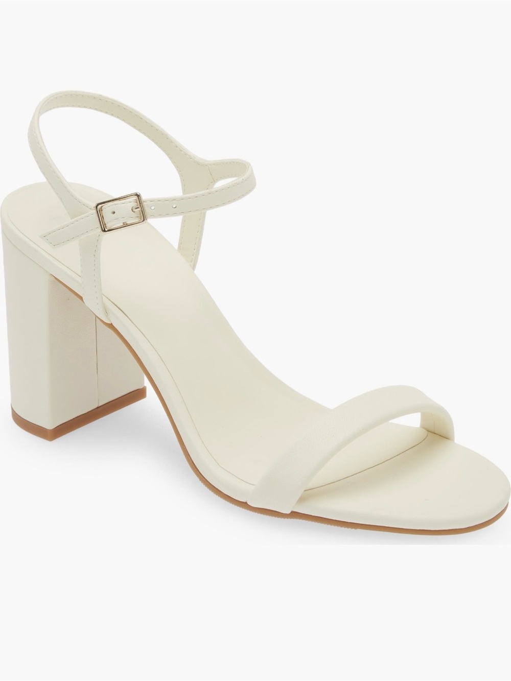 NIB-BP Lexy Strappy Elegant Classic Block Heel Ankle-Strap Sandals Ivory 9.5M